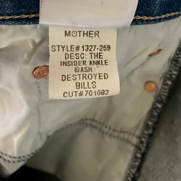 NWT MOTHER The Ankle Insider Chew, Destroyed Bills - Picture 16 of 16